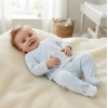N14633: Baby Boys 2 Piece Embossed Velour Outfit (0-9 Months)